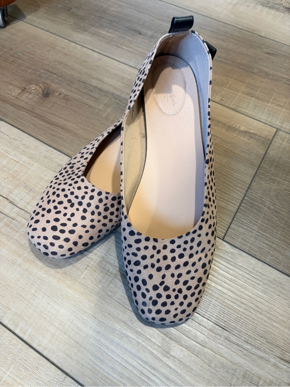Women’s Nude Polka Dot Ballet Flats